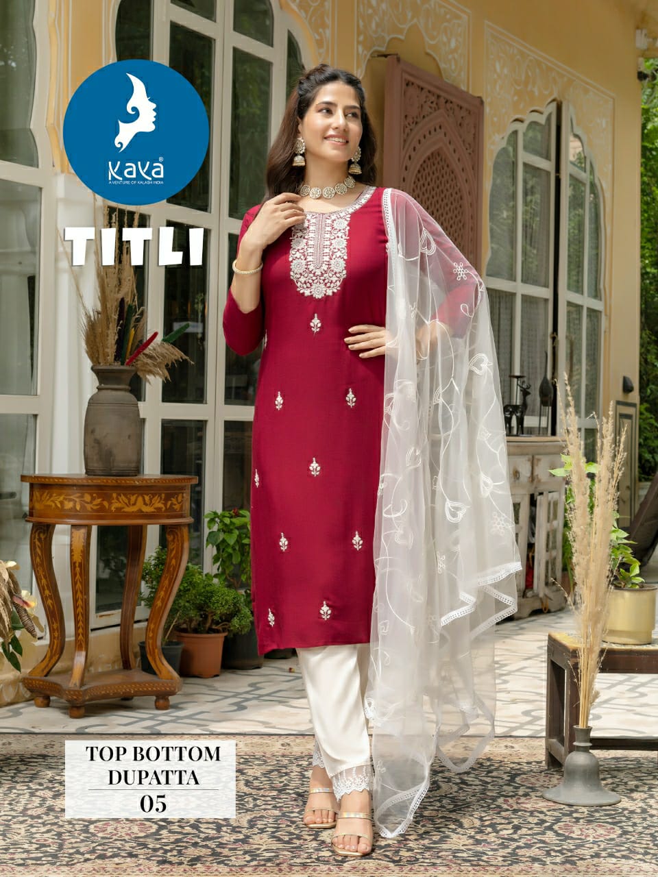 Titli By Kaya Rayon Kurti With Bottom Dupatta Wholesale Market In India